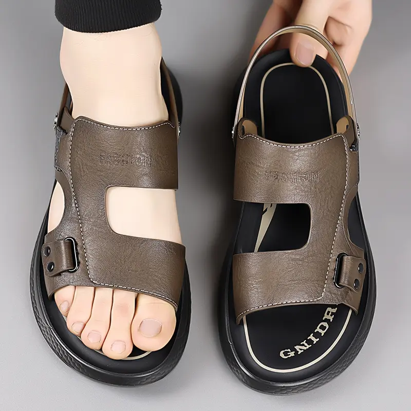 Soft Dual-Purpose Slippers Casual Walking Shoes 2025 New Arrival Male Half Drag Hot Sale Mens Sandals Non-slip Leather Sandals