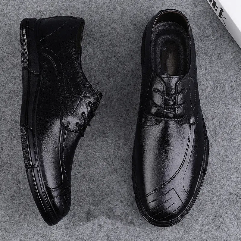 Men's Handmade Dress Shoes Fashion Men Business Casual Shoes Genuine Leather Male Oxford Shoes 2025 New Male Comfortable Flats