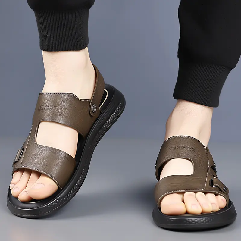 Soft Dual-Purpose Slippers Casual Walking Shoes 2025 New Arrival Male Half Drag Hot Sale Mens Sandals Non-slip Leather Sandals