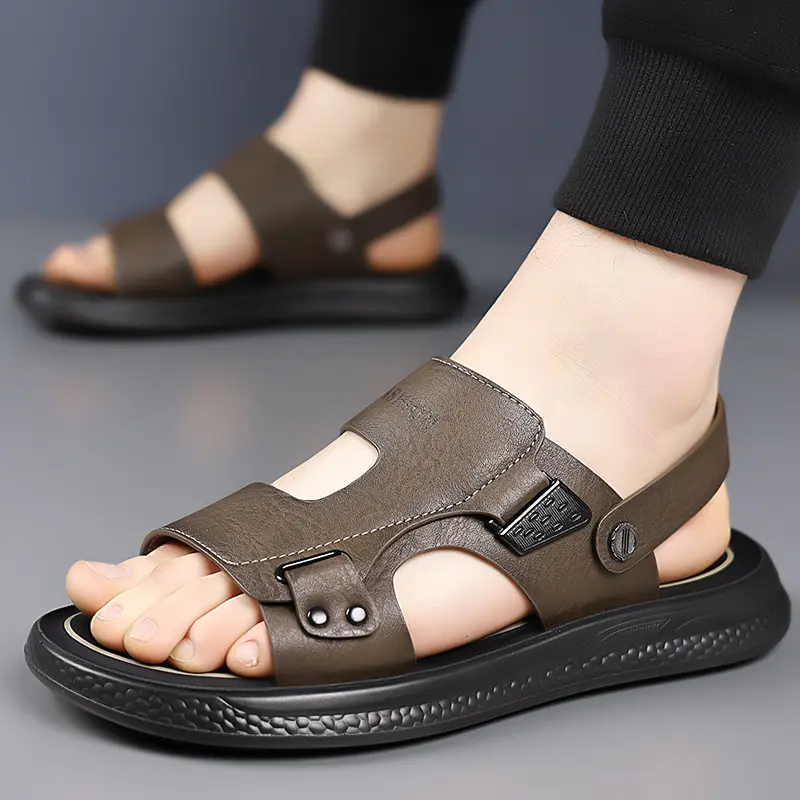 Soft Dual-Purpose Slippers Casual Walking Shoes 2025 New Arrival Male Half Drag Hot Sale Mens Sandals Non-slip Leather Sandals