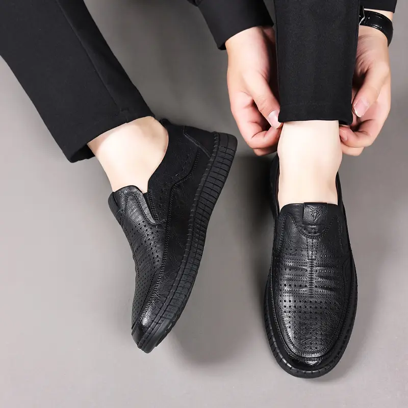Classic Business Man Loafers Moccasins Breathable Slip on Flats All-match Male Driving Shoes Breathable Leather Men Casual Shoes