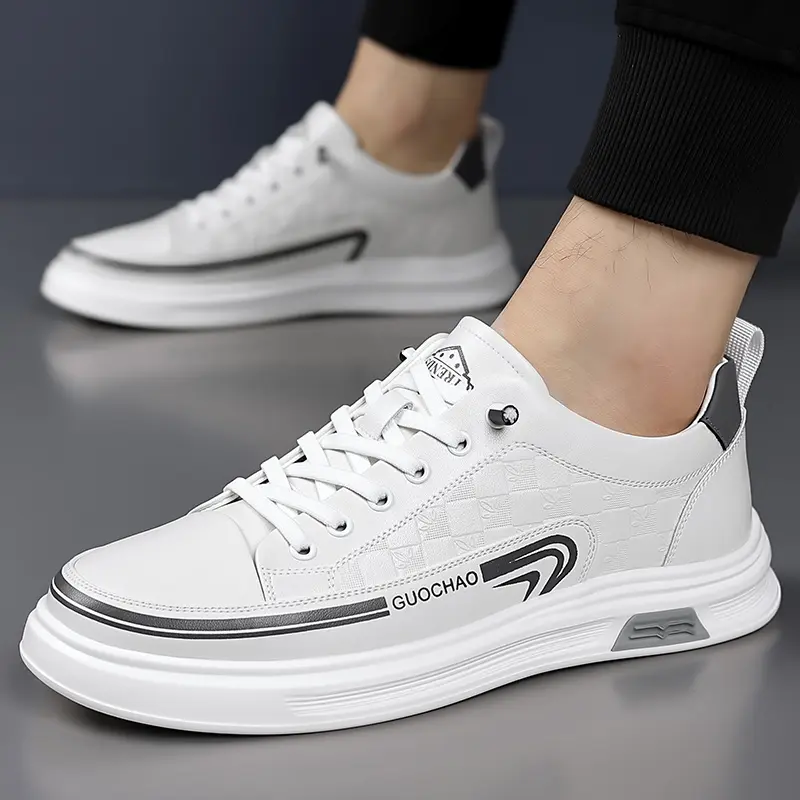 Men Shoe Leather Fashion Walking Shoes Men All-match Mens Sneakers Mens Slip on Skate Footwear Handmade Male Breathable Flats