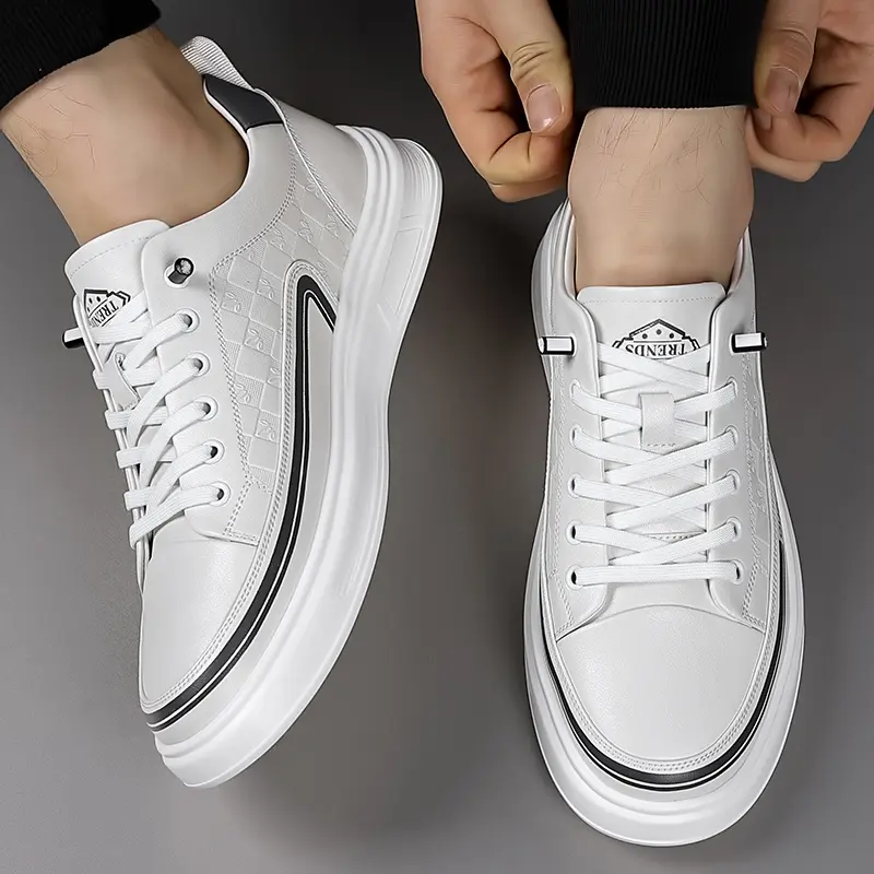 Men Shoe Leather Fashion Walking Shoes Men All-match Mens Sneakers Mens Slip on Skate Footwear Handmade Male Breathable Flats
