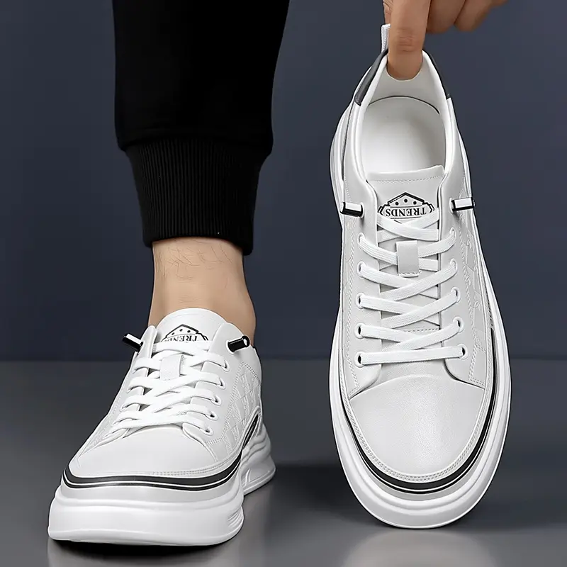 Men Shoe Leather Fashion Walking Shoes Men All-match Mens Sneakers Mens Slip on Skate Footwear Handmade Male Breathable Flats