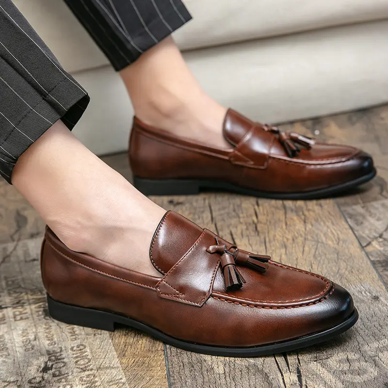 New Arrival Casual Shoes Business Men Slip-on Shoes All-Match Loafers Handmade Driving Flats Fashion Mens Outdoor Leather Shoes