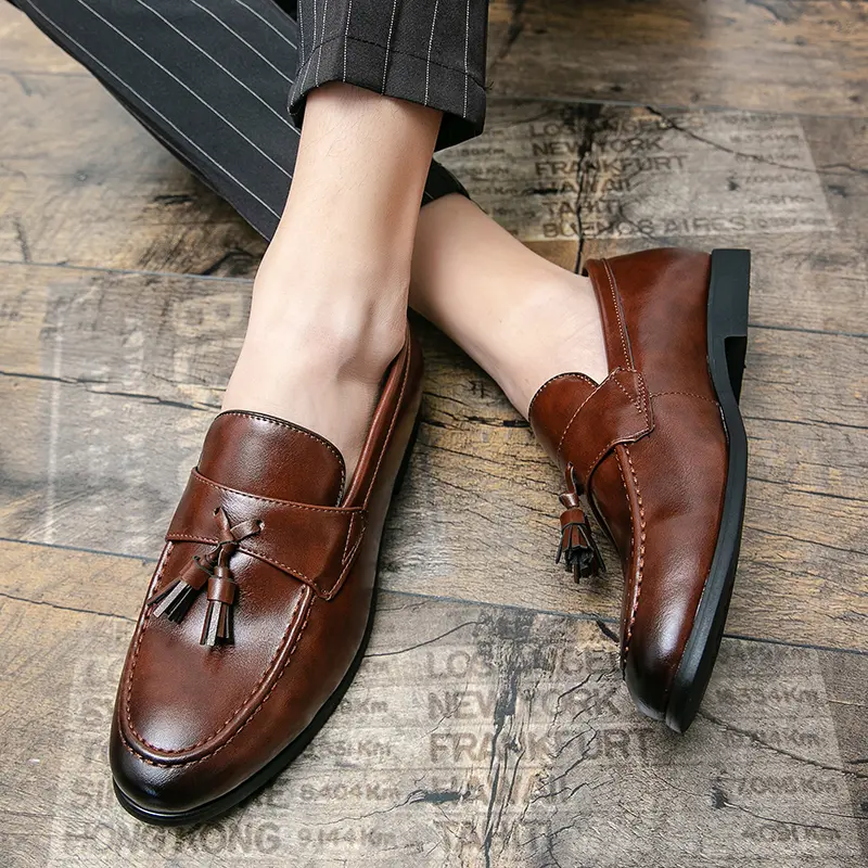 New Arrival Casual Shoes Business Men Slip-on Shoes All-Match Loafers Handmade Driving Flats Fashion Mens Outdoor Leather Shoes