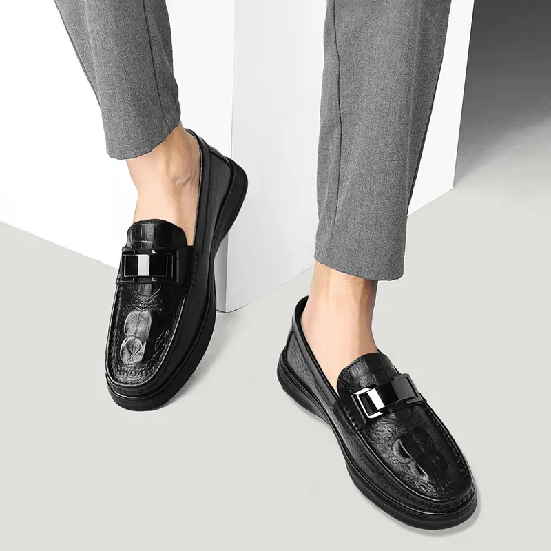 Business Men's Dress Shoes All-match Casual Loafers for Men Fashion Male Genuine Leather Walking Shoes New Classic Men's Flats