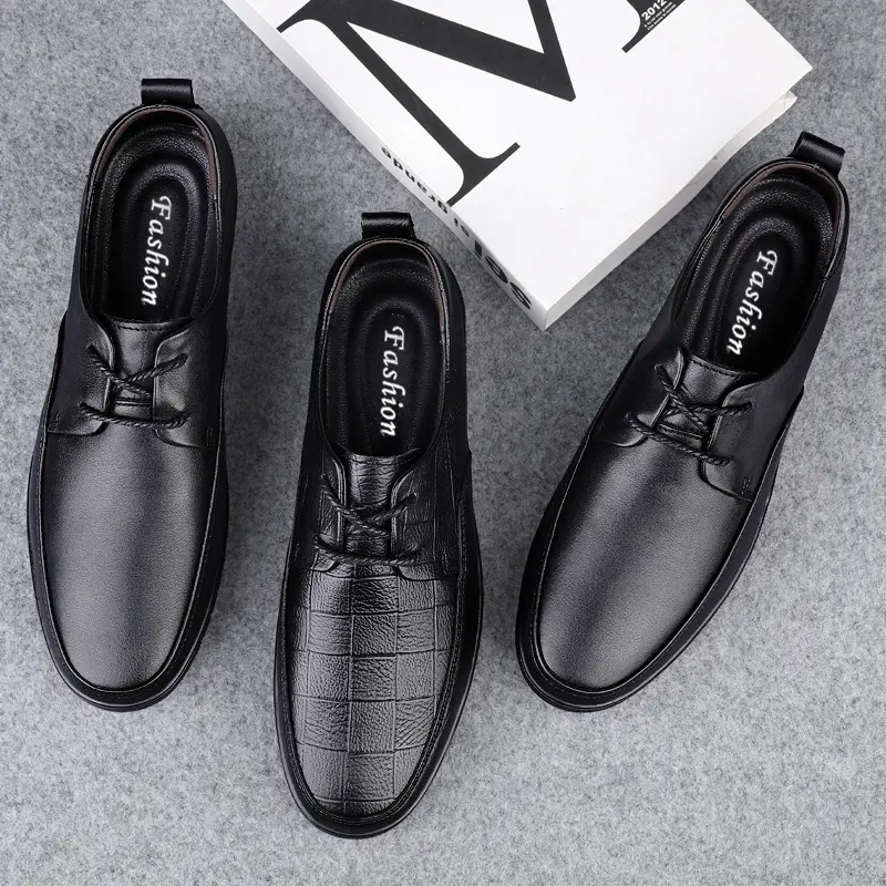 2024 New Mens Oxfords Shoes Male Comfortable Outdoor Flats Genuine Leather Men Casual Office Shoes Handmade Men Lace-Up Footwear