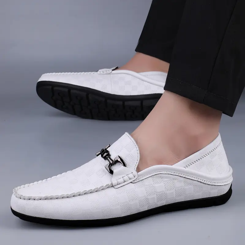 Man Business Footwear Handmade Casual Slip on Shoe Genuine Leather Comfy Loafers Moccasins Men Outdoor Non-slip Driving Shoes