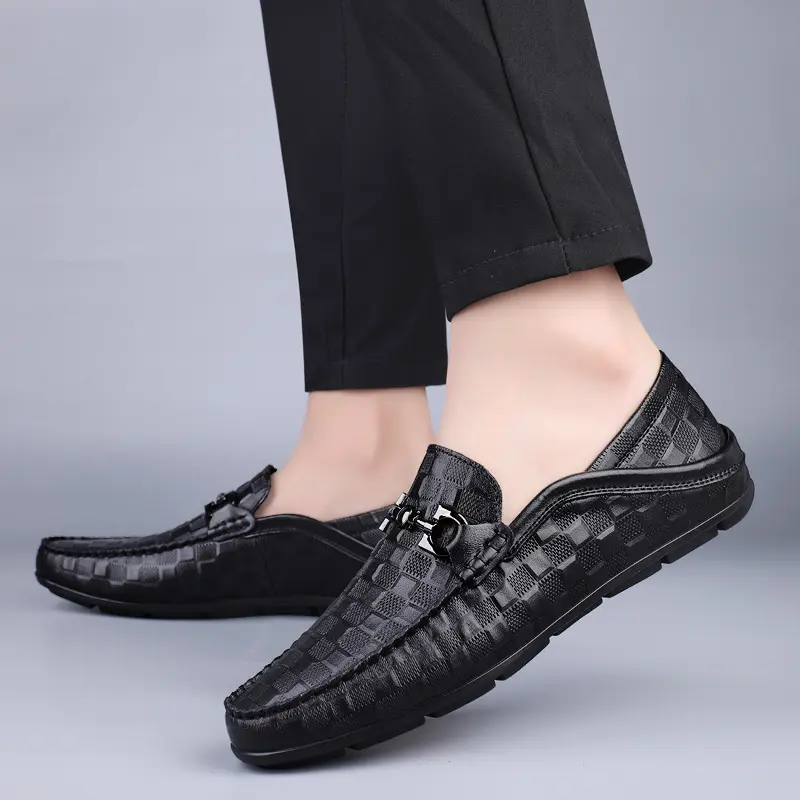Man Business Footwear Handmade Casual Slip on Shoe Genuine Leather Comfy Loafers Moccasins Men Outdoor Non-slip Driving Shoes