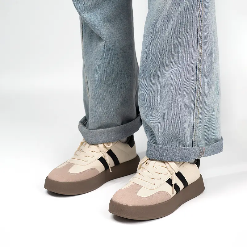 Lace-Up Men Shoe Men Casual Comfortable Skate Shoe Brand Handmade Mens Sneakers Genuine Leather Men All-match Elevator Shoes