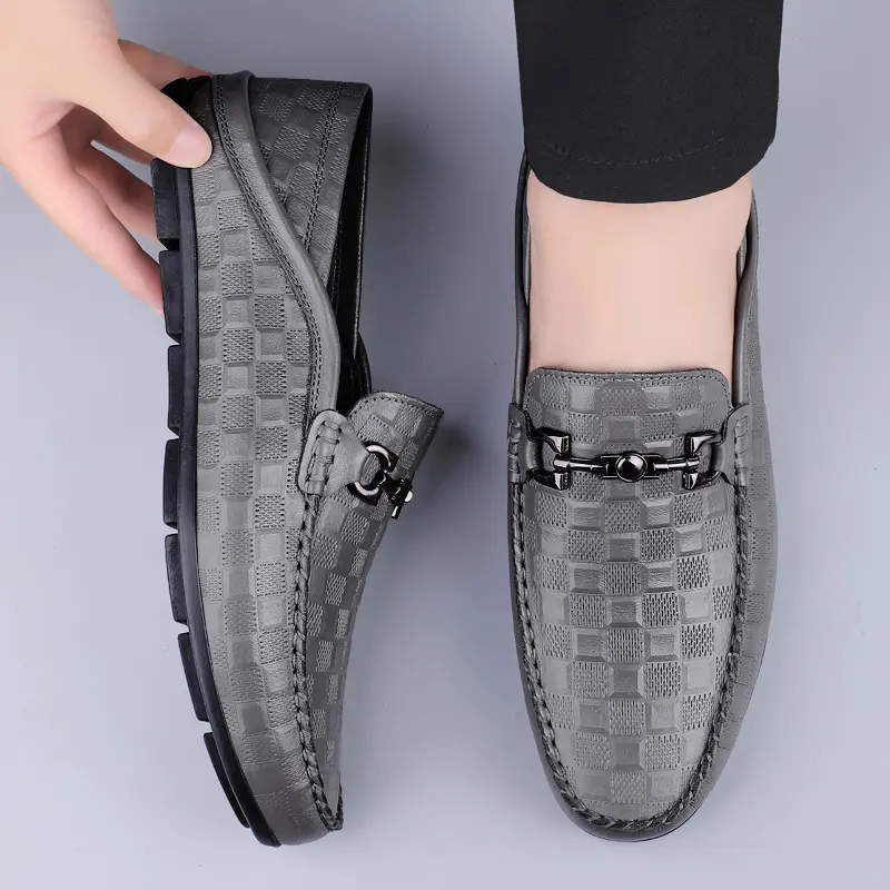 Man Business Footwear Handmade Casual Slip on Shoe Genuine Leather Comfy Loafers Moccasins Men Outdoor Non-slip Driving Shoes