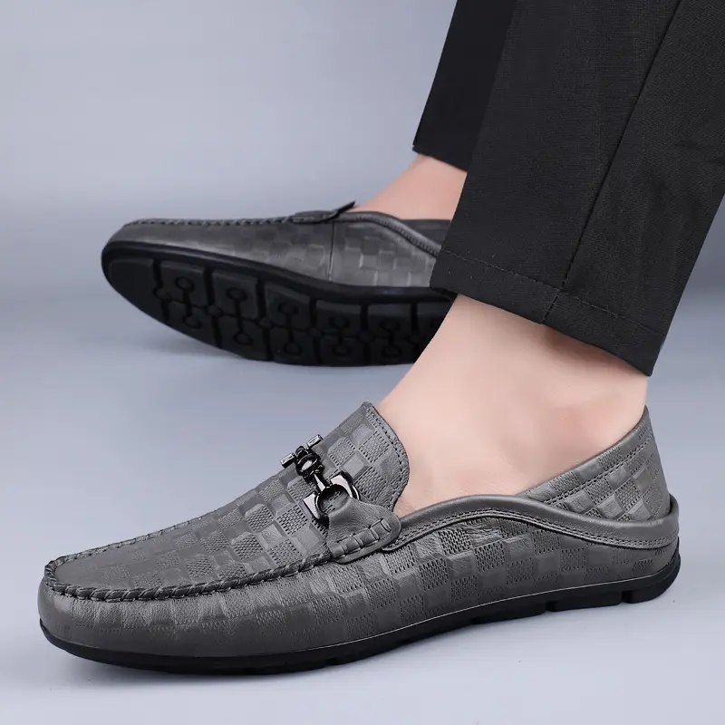 Man Business Footwear Handmade Casual Slip on Shoe Genuine Leather Comfy Loafers Moccasins Men Outdoor Non-slip Driving Shoes