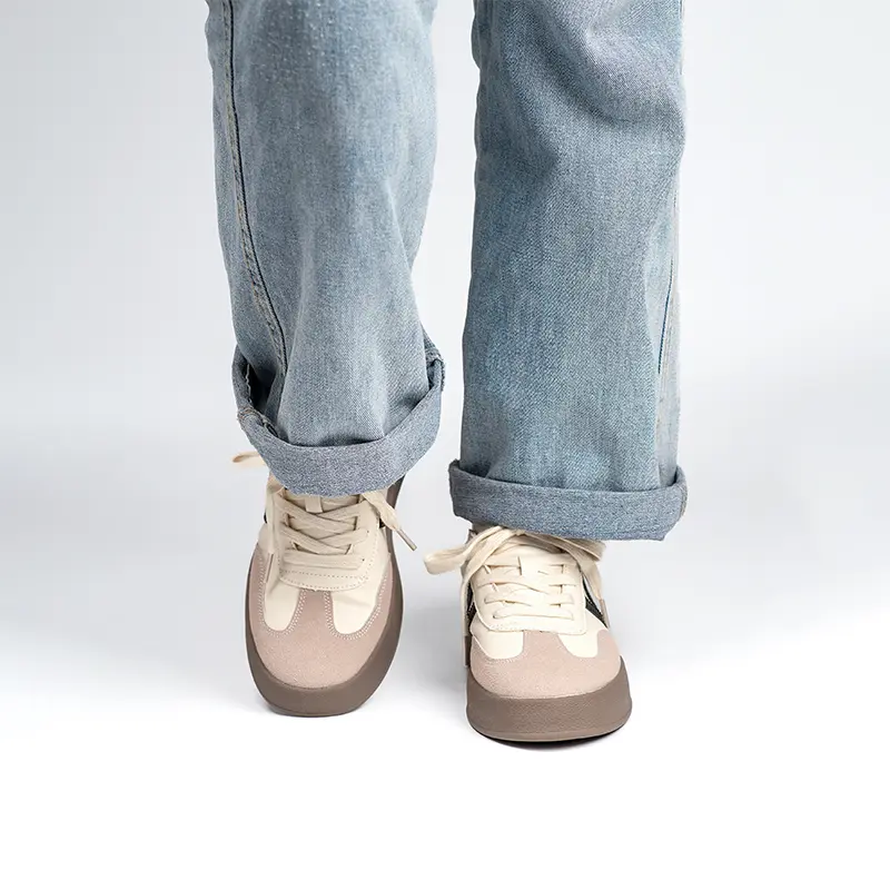 Lace-Up Men Shoe Men Casual Comfortable Skate Shoe Brand Handmade Mens Sneakers Genuine Leather Men All-match Elevator Shoes