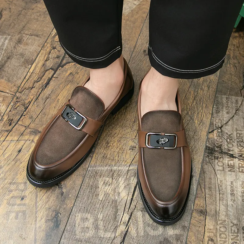 Stylish Men's Casual Shoes New Handmade Male Flats All-match Male Comfortable Club Shoe Leather Non-Slip Male Business Shoes