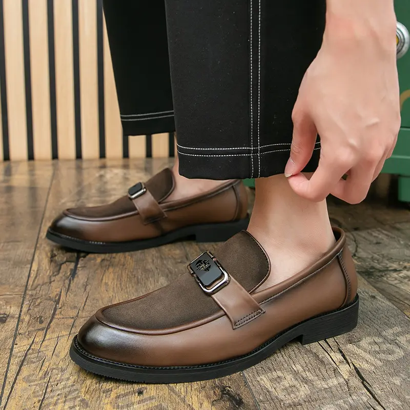 Stylish Men's Casual Shoes New Handmade Male Flats All-match Male Comfortable Club Shoe Leather Non-Slip Male Business Shoes