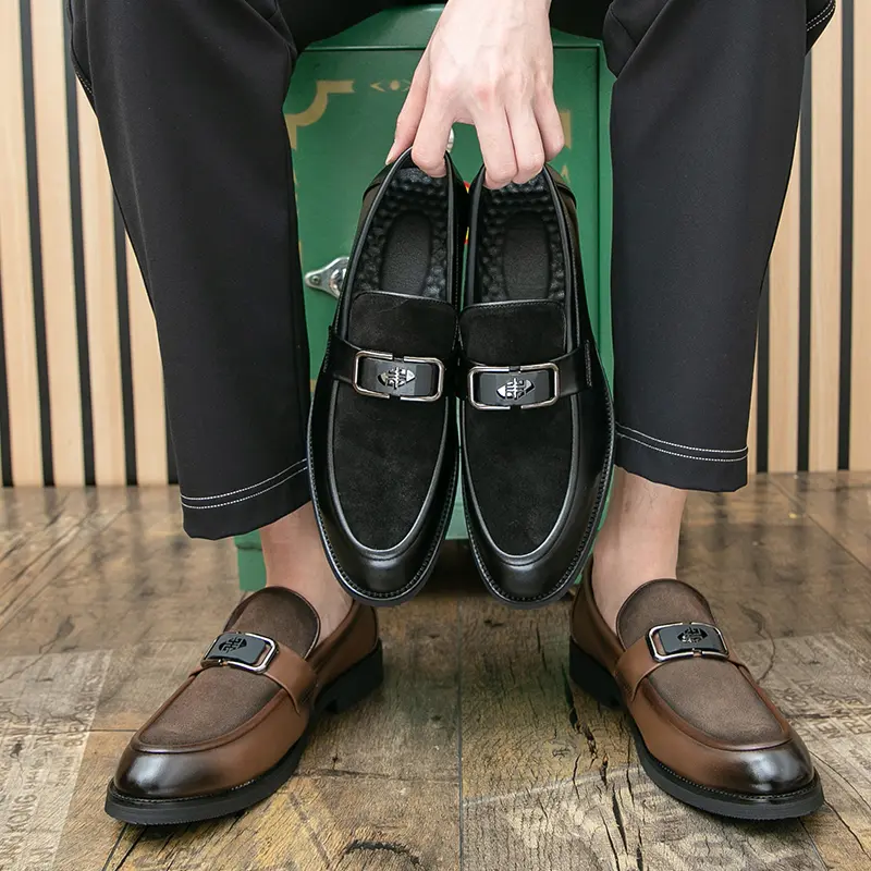 Stylish Men's Casual Shoes New Handmade Male Flats All-match Male Comfortable Club Shoe Leather Non-Slip Male Business Shoes