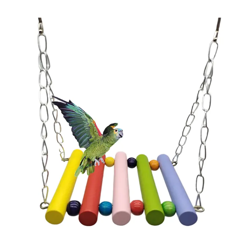 Hamster Ladder Squirrel Honey Bag Glider Climbing Rope Parrot Colored Cotton Rope Station Pole Suspension Bridge Swing Pet Toy
