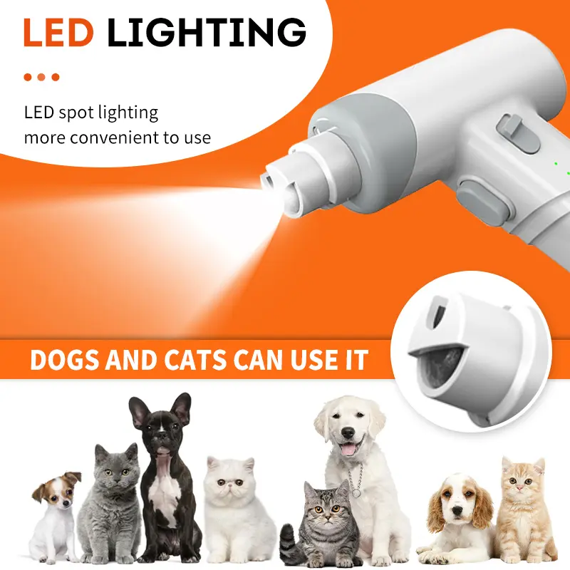 2025Top Selling Rechargeable USB Electric Pet Nail Trimmer Dog Nail Grinder Clipper Cleaning Feature Direct Charge