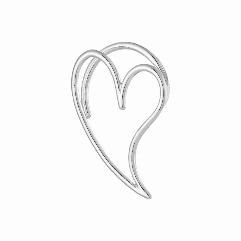 Fashion Gold Color Heart Ear Clip Earrings for Women Punk Metal Large Geometric Hollow Love Ear Loop Wedding Party Jewelry Gifts