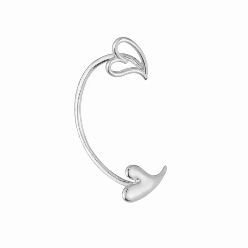 Fashion Gold Color Heart Ear Clip Earrings for Women Punk Metal Large Geometric Hollow Love Ear Loop Wedding Party Jewelry Gifts