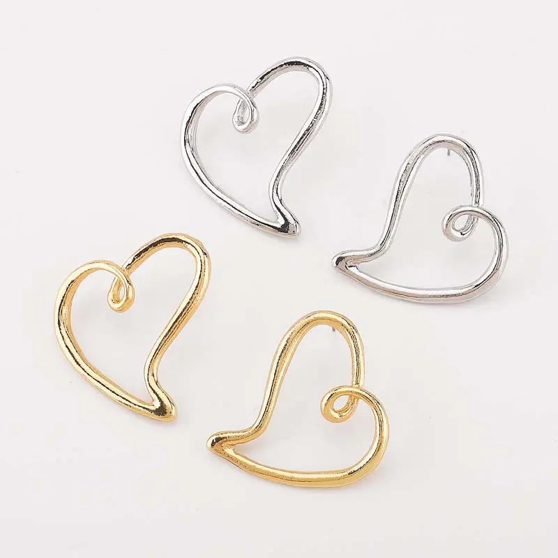 Simple Metal Hollow Heart Pendant Necklaces Earrings for Women Fashion Large Love Personality Choker Necklaces Jewelry Set Gifts