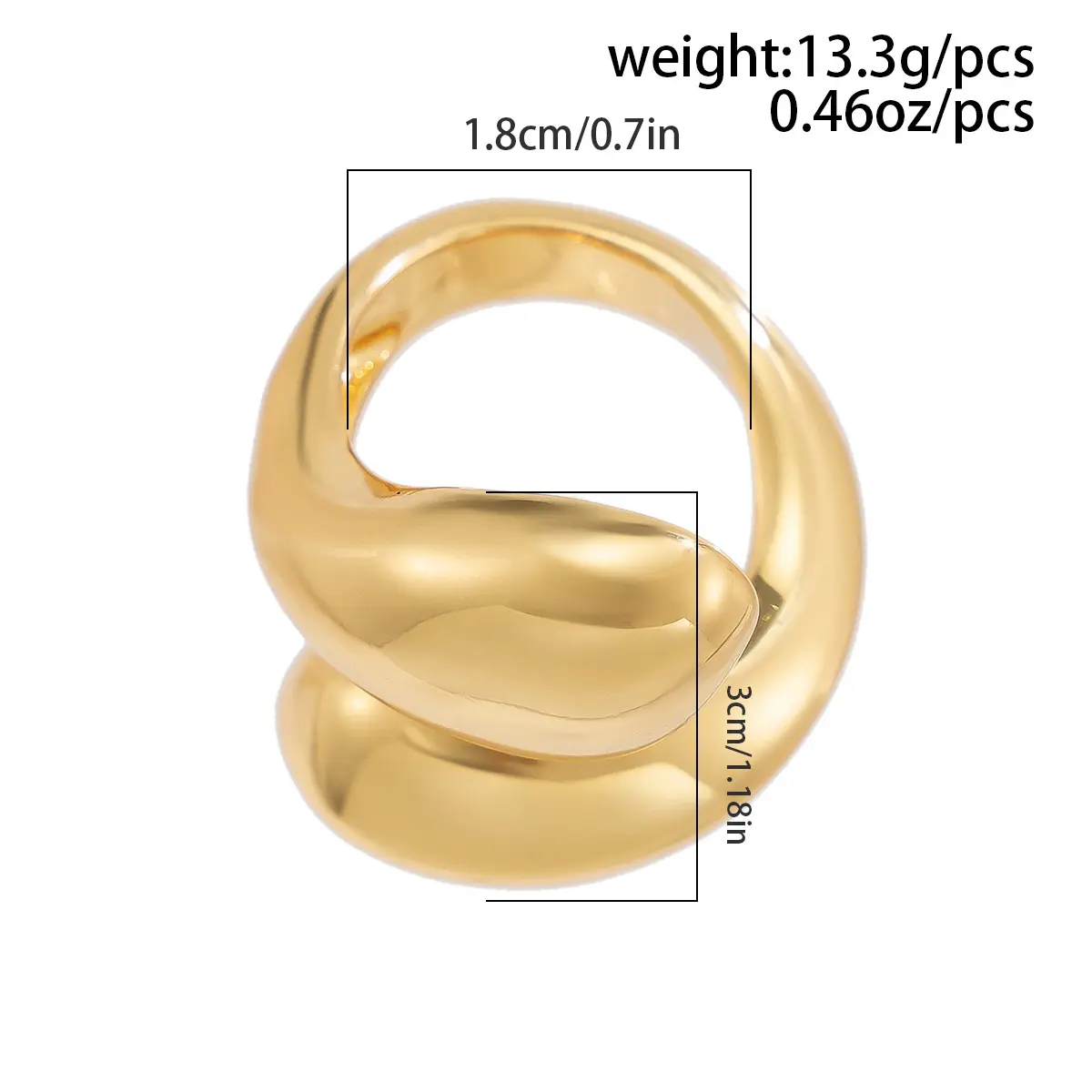 Twist Metal Rose Shape Finger Ring for Women Exaggerate Punk Irregular Water Droplets Wrinkles Geometric Fashion Jewelry Gifts