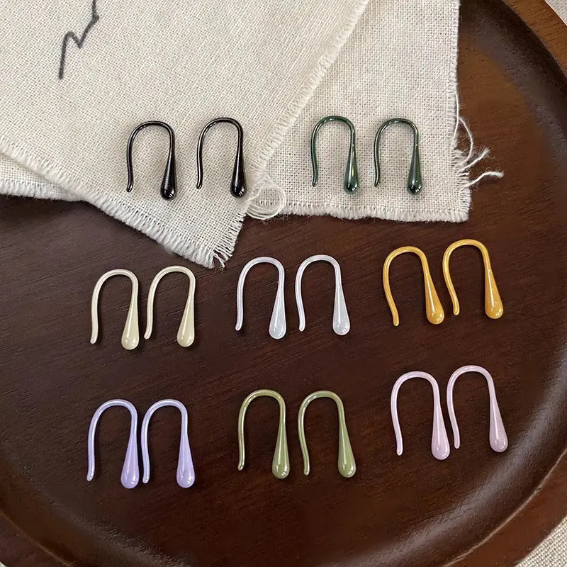 Colour Ceramic Nourishing Ear Hole Auricular Needling Fashion Simple U-Shaped Earrings Sleeping Ear Free Stick Girl Jewellery