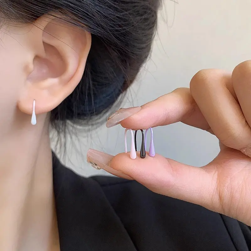 Colour Ceramic Nourishing Ear Hole Auricular Needling Fashion Simple U-Shaped Earrings Sleeping Ear Free Stick Girl Jewellery