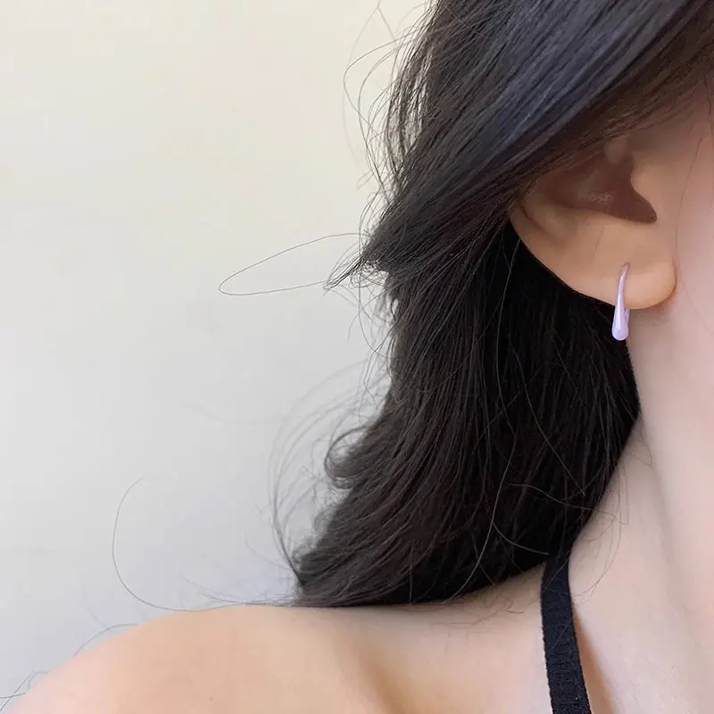 Colour Ceramic Nourishing Ear Hole Auricular Needling Fashion Simple U-Shaped Earrings Sleeping Ear Free Stick Girl Jewellery