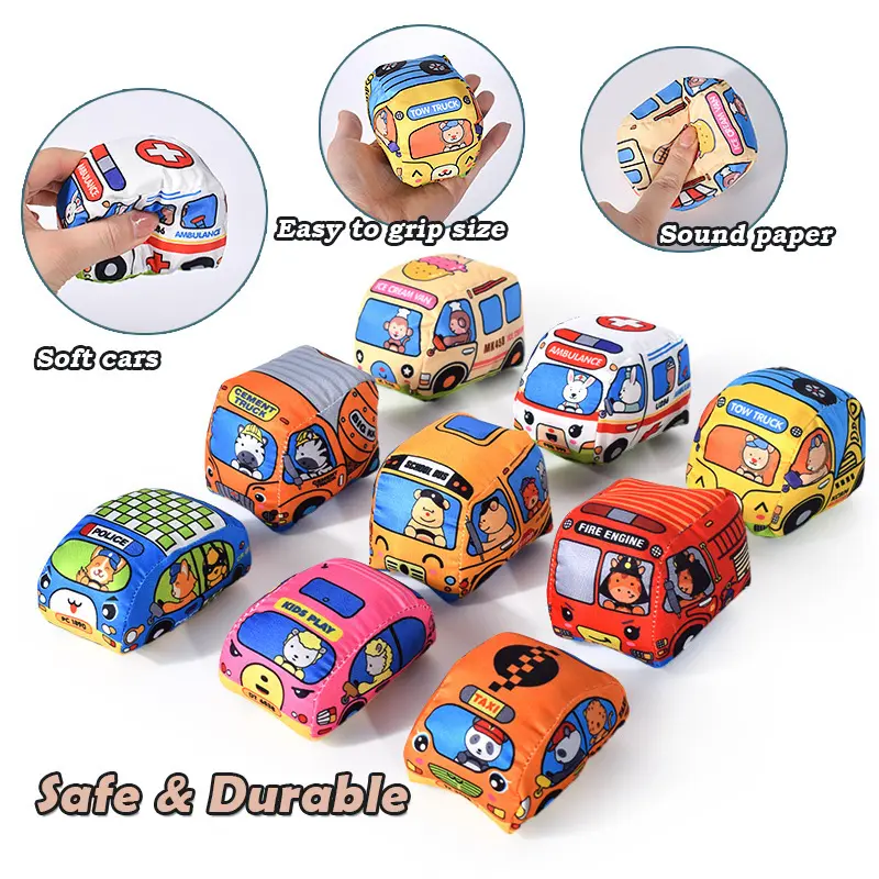 Montessori Soft Cloth Car Set Cloth Book Three-Dimensional Bus Storage Bag 0-Year-Old+Baby Interactive Early Education Toy