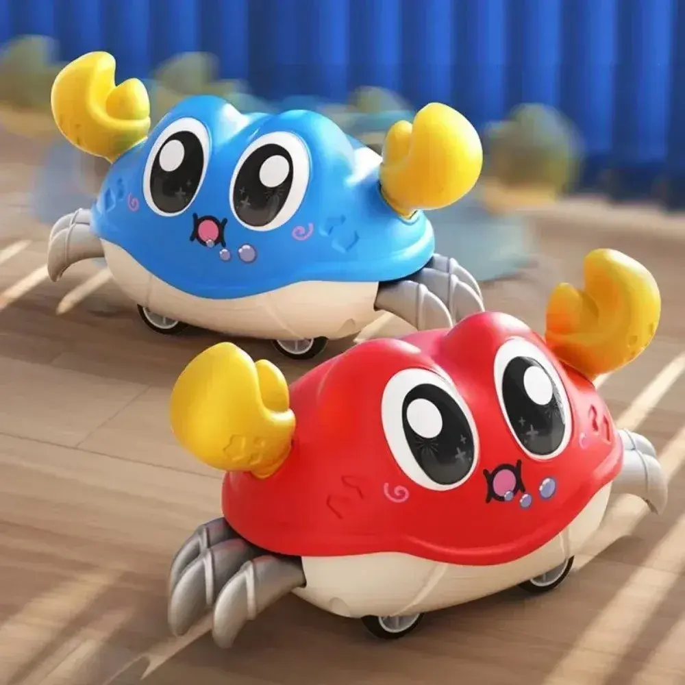Children's Fun Double Loop Running Cartoon Crab Octopus Parent Child Interaction Inertia Crawling Toy Gifts for Boys and Girls