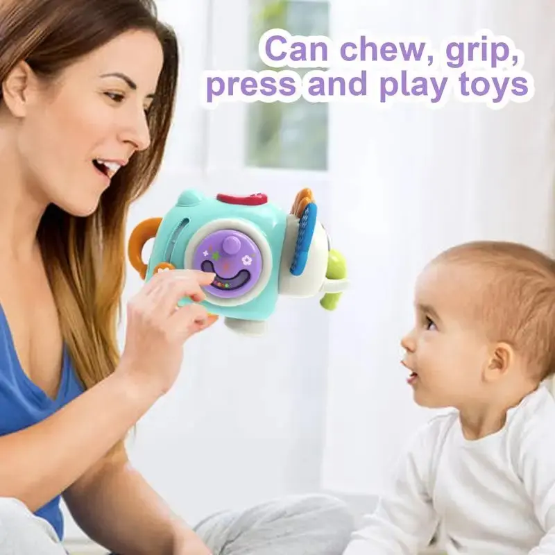 Pull String Activity Toy Cute Animal Busy Ball Rabbit Elephant Sensory Gift Early Educational Finger Toys for Kids Unicorn