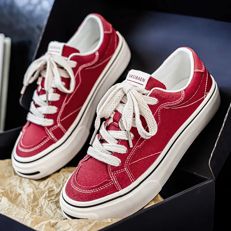 Mens Cowboy Canvas Shoes Breathable Trend Mens Board Shoes Thick Sole Trend Comfortable Student Skateboard Trainers Footwear