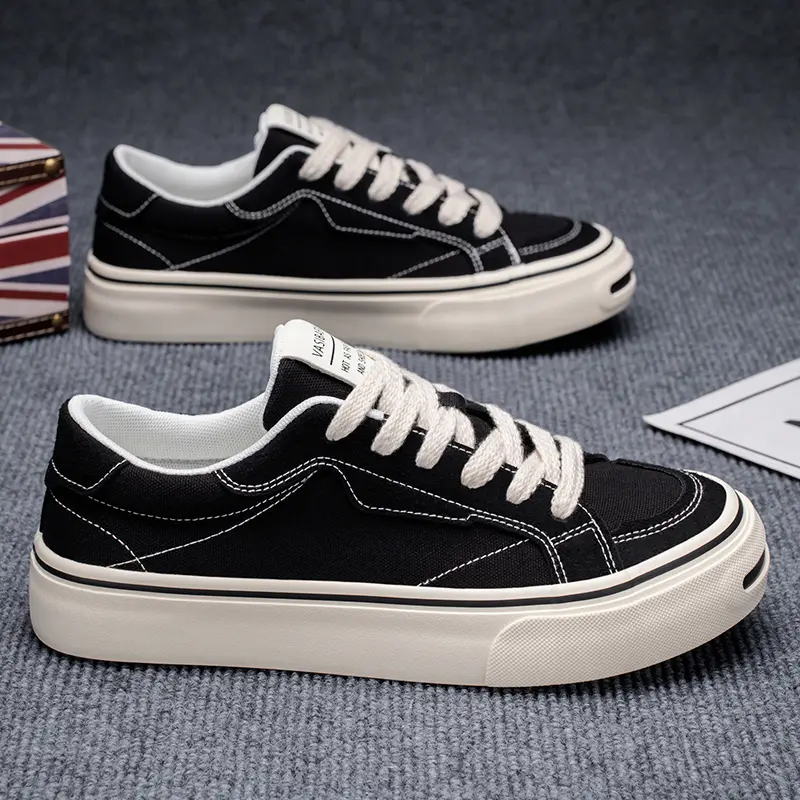 Mens Cowboy Canvas Shoes Breathable Trend Mens Board Shoes Thick Sole Trend Comfortable Student Skateboard Trainers Footwear