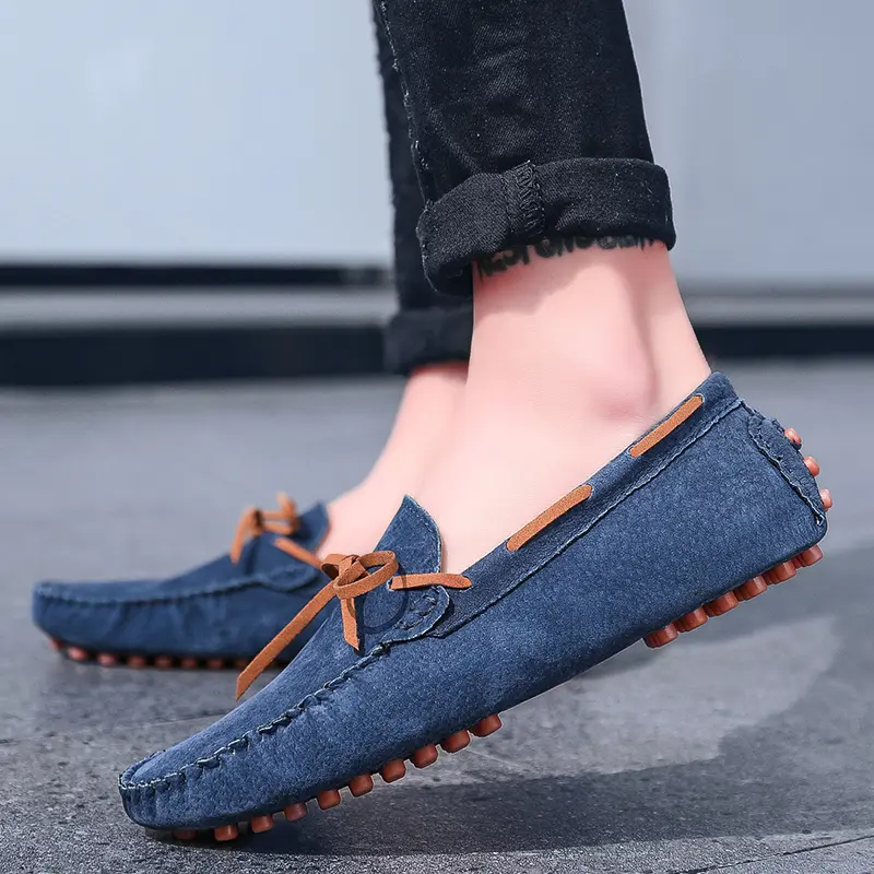 Mens Casual Shoes Suede Loafers ClassicShoes Soft Driving Flats Luxury Moccasins Hot Slip on Men Shoes Plus Size Bean Bean