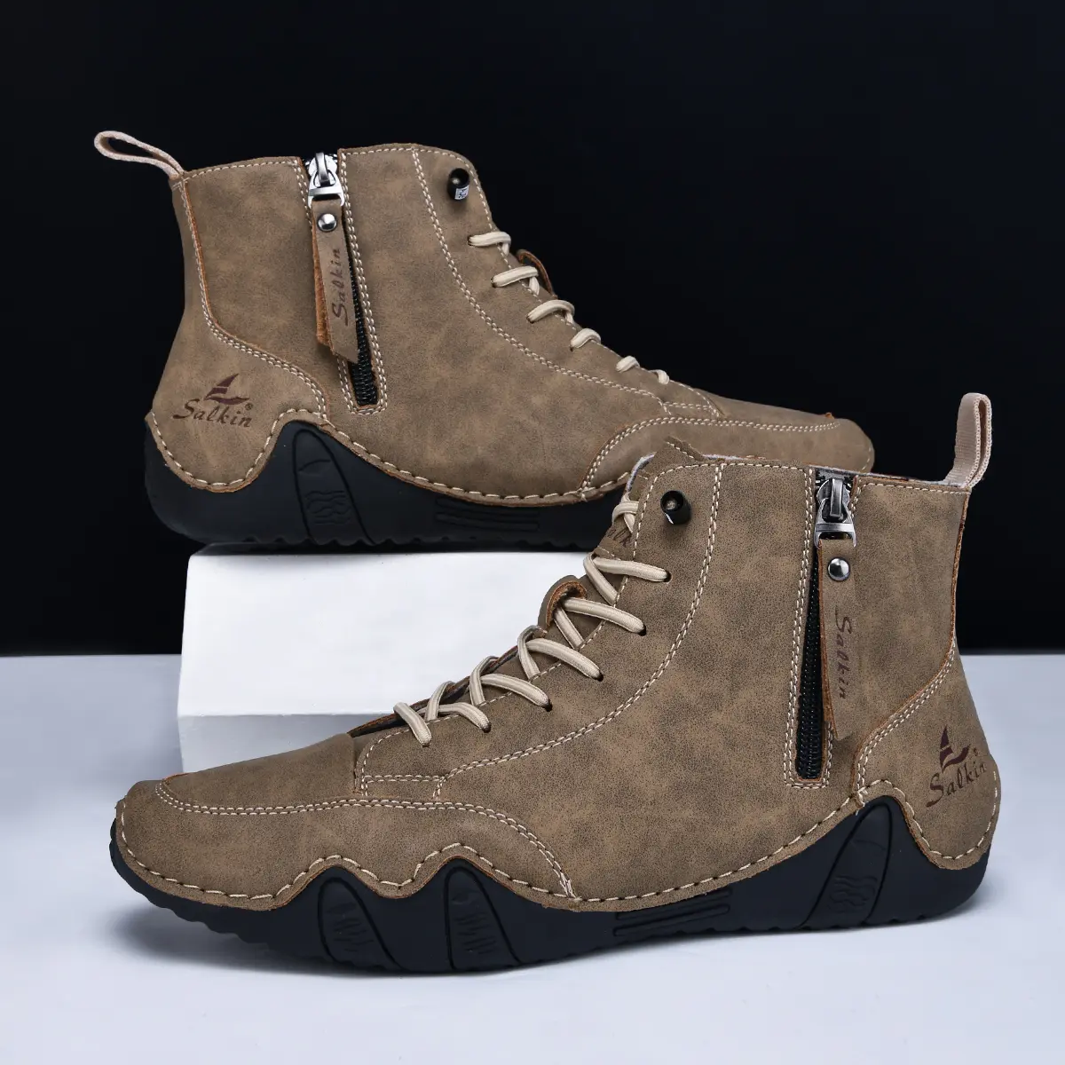 Mens white Boots 48 Fashionable Stitching Lightweight Comfortable Soft Upper for Daily Wear Casual Street Style Walking Men Shoe
