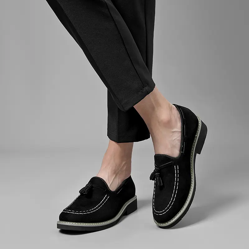 Handmade Men Casual Elevator Loafers Hidden Inner Height Increase Slip-On Comfortable Driving Shoes Moccasin New Insole Red
