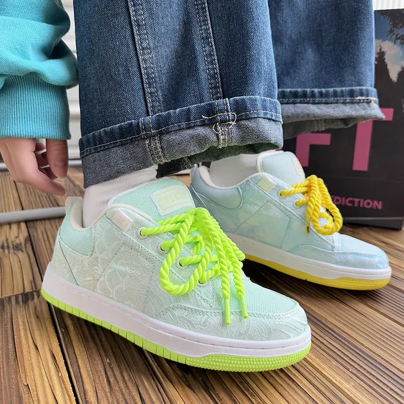 Skateboarding Platform Sneakers Simple Design Skateboard Casual Outdoor Shoes Comfortable Lace Up Light Sneaker Sports Couple