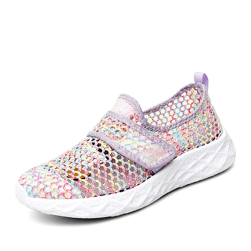 Pink Lightweight Casual Shoes Soft Sole Women Sneakers Mesh Breathable Slip On Loafers Big Size 42 Casual Shoe Flats Hollow out