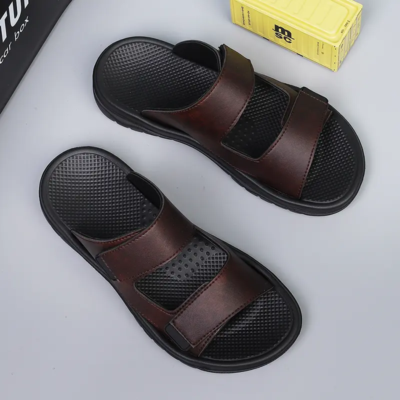Summer Men's Sandals Outdoor Mens Slippers Comfortable Beach Casual Shoes Non-slip Breathable Roman Shoes Flip-Flop Garden Shoes