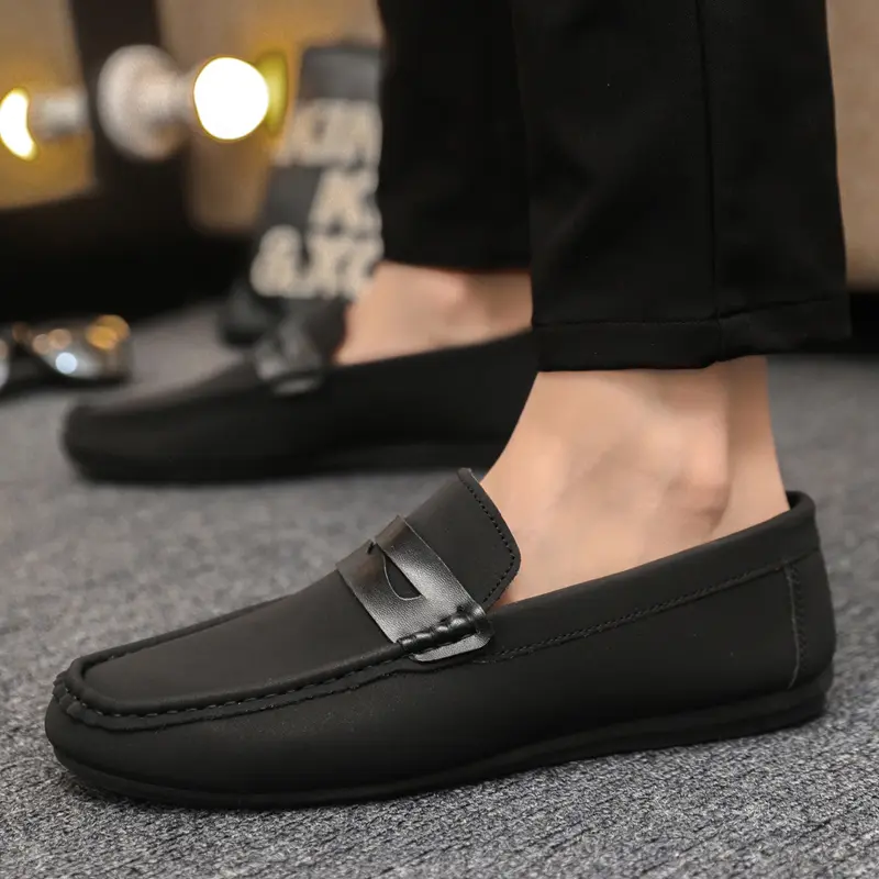 Brown Summer Men's Casual Shoes High Quality PU Leather Designer Men Loafers Soft Comfortable Business Shoes Formal Footwear