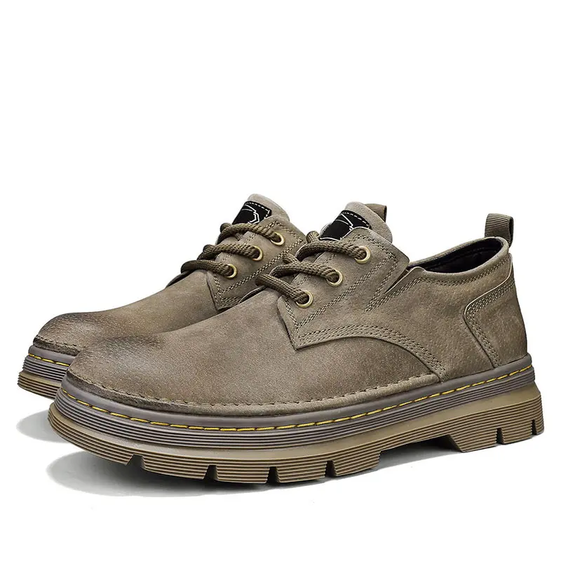 Handmade Men's Shoes Luxury Leather Outdoor Casual Shoes for Men Dress Shoes High Quality Comfy Thick Bottom Shoes Non-slip Wear