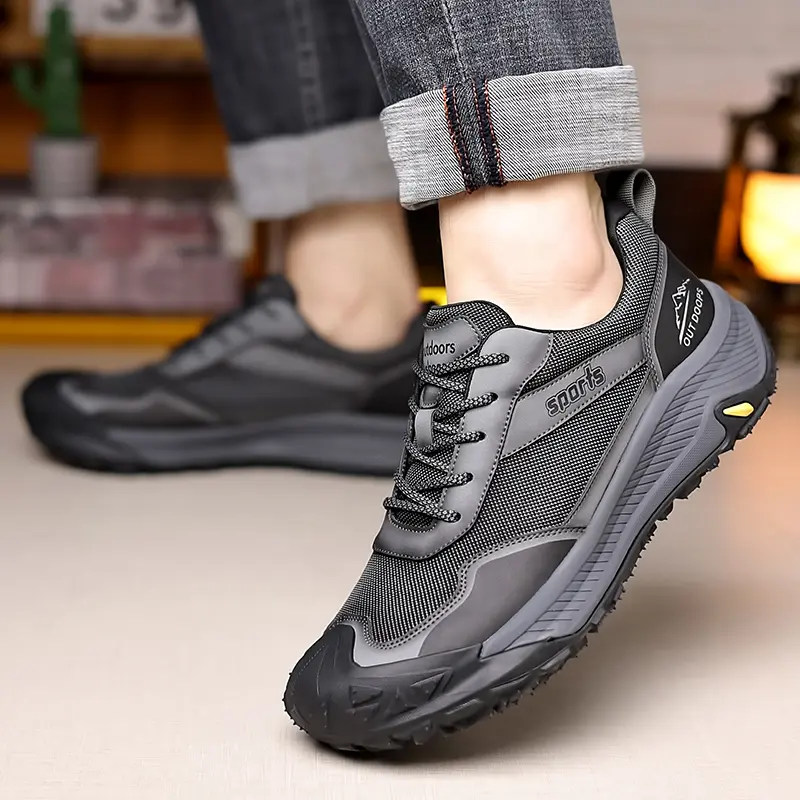 New Men's Sneakers High Quality Hiking Mesh Breathable Sports Casual Wear-resistant Anti-skid Lightweight Running Shoes