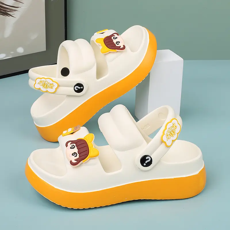 Cute Summer Slippers Women's EVA Outer Wear Non-Slip Odorless Beach Shoes Versatile Casual Home Use Sandals Fringe Element