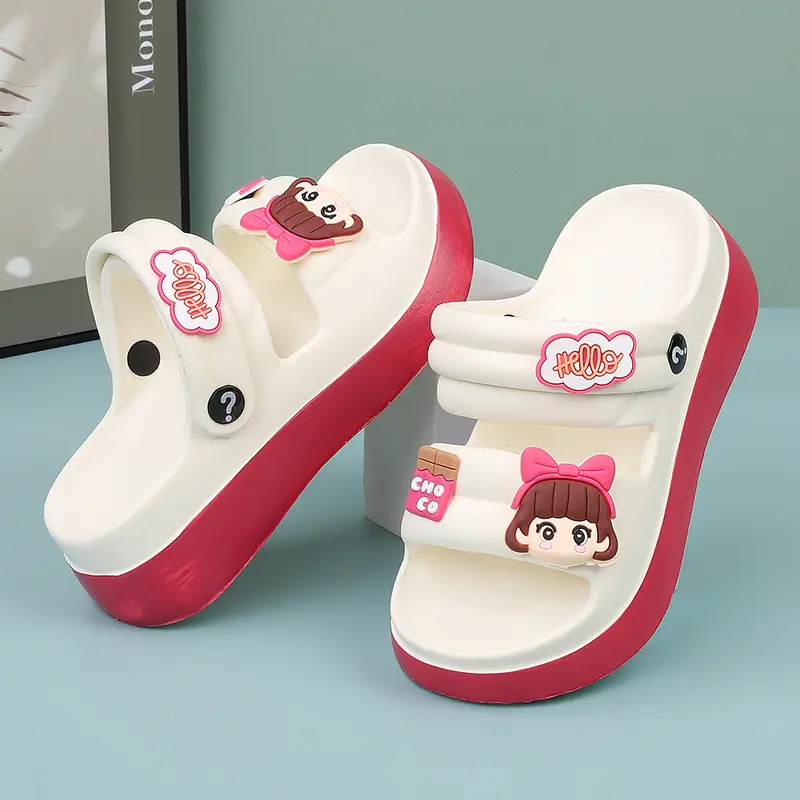 Cute Summer Slippers Women's EVA Outer Wear Non-Slip Odorless Beach Shoes Versatile Casual Home Use Sandals Fringe Element