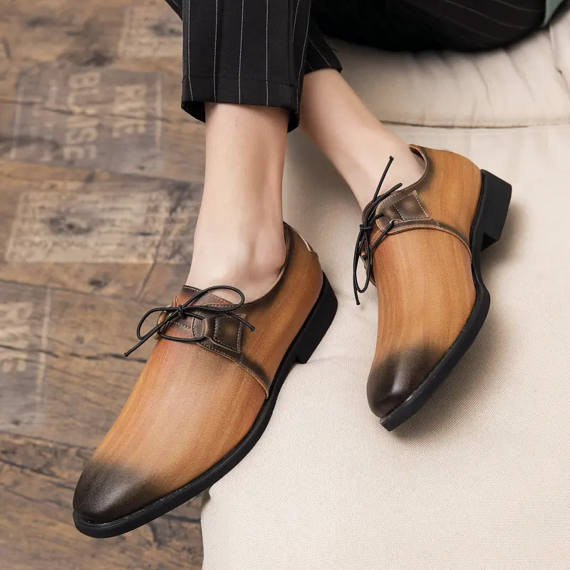 Fashion Men Leather Shoes Mixed Colors Dress Shoes Pink Wedding Shoe 2025 Autumn Plus Size 48 Causal Male Shoe Zapatos Hombre
