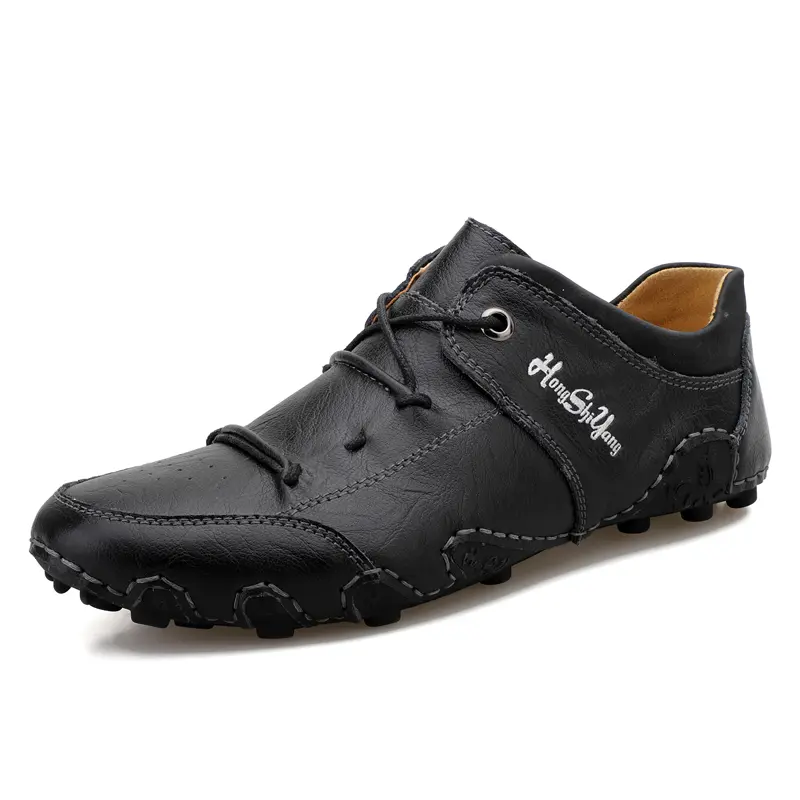 Large Size 48 Outdoor Flat Shoes High Quality Leather Casual Mens Breathable Walking for Men Summer Handmade Loafers Soft Drivin