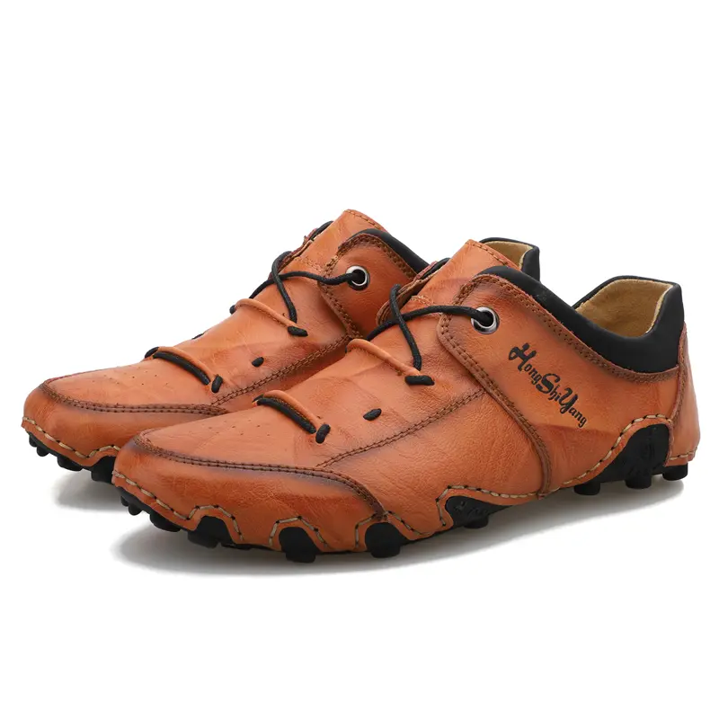 Large Size 48 Outdoor Flat Shoes High Quality Leather Casual Mens Breathable Walking for Men Summer Handmade Loafers Soft Drivin