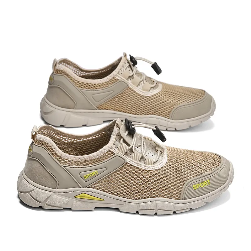 Outdoor Sneakers Male Casual Mesh Sports Lightweight Non-Slip Rubber Sole Hiking Shoes Camp Walking Shoes Men Shose Summer